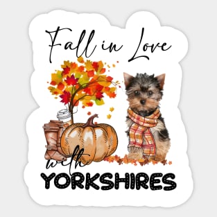 YorkShire Terrier Fall in  Love Scarf Sticker